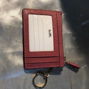 Coach Leather Mini ID Strawberry